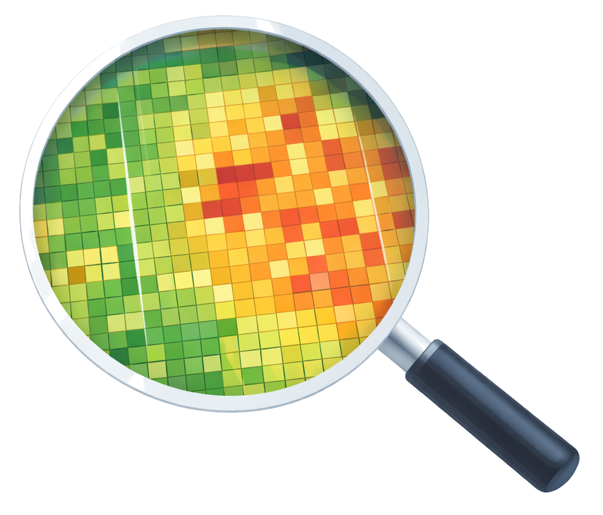 Heatmap with magnifying glass