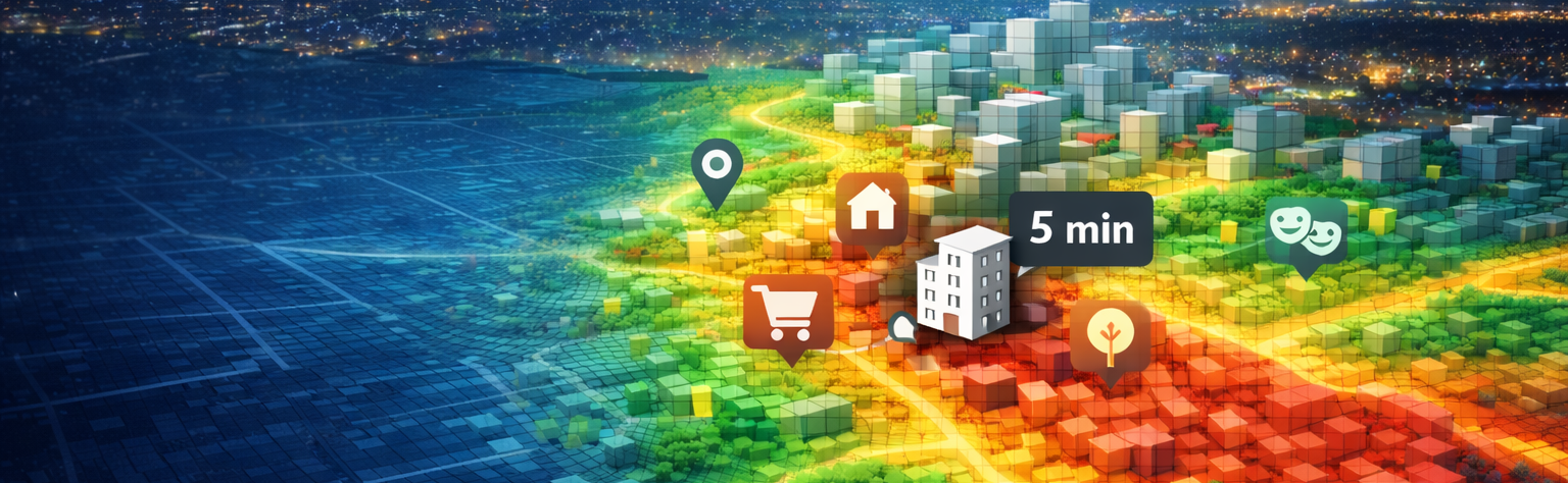 Abstract map with POIs